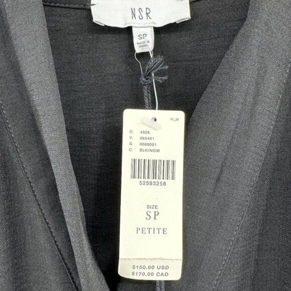 Anthropologie NSR Black Naomi Surplice Lace Cross Over Small Pullover Dress NWT - Picture 3 of 10